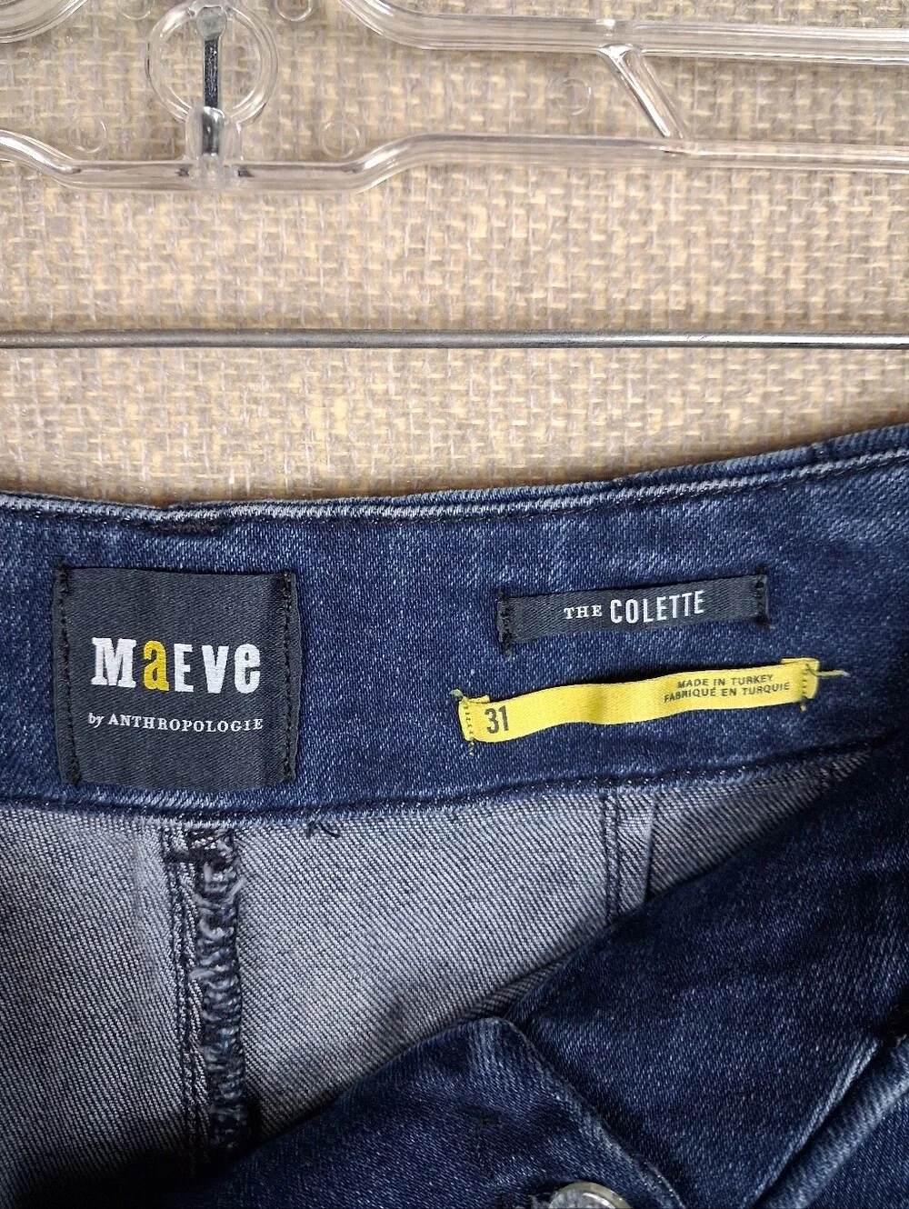 Maeve By Anthropologie The Colette Shorts Size 31 Blue Denim Dark Wash High Rise - Picture 2 of 7